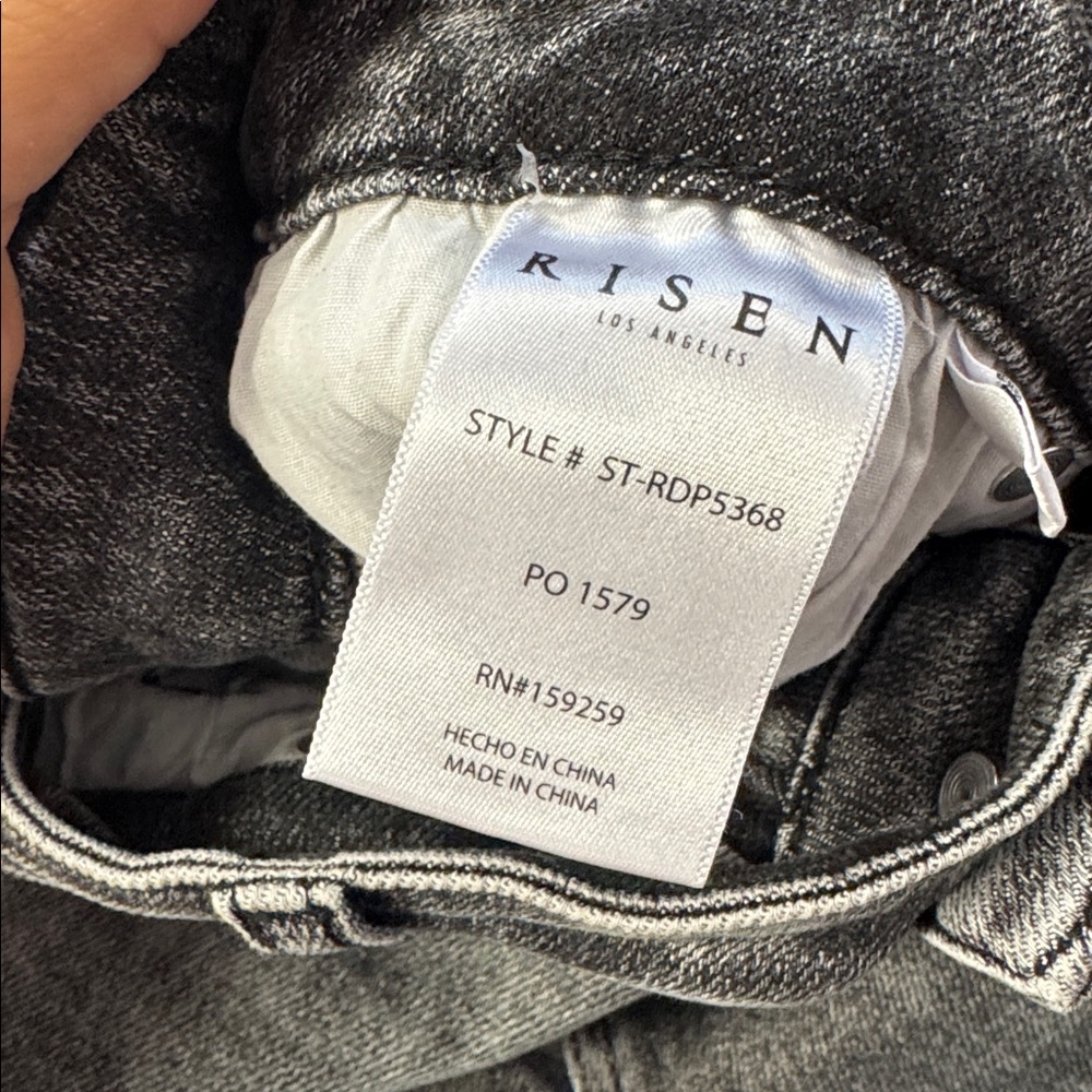 RISEN HIGH RISE GREY HIGH RISE JEANS - Picture 3 of 3